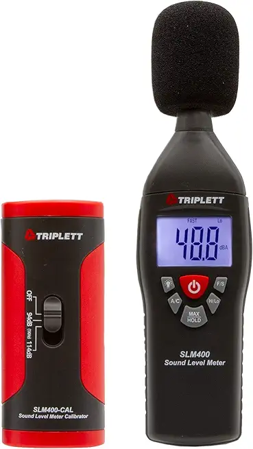 Triplett SLM400-KIT Decibel Sound Level Meter with Calibrator, 35 to 130dB