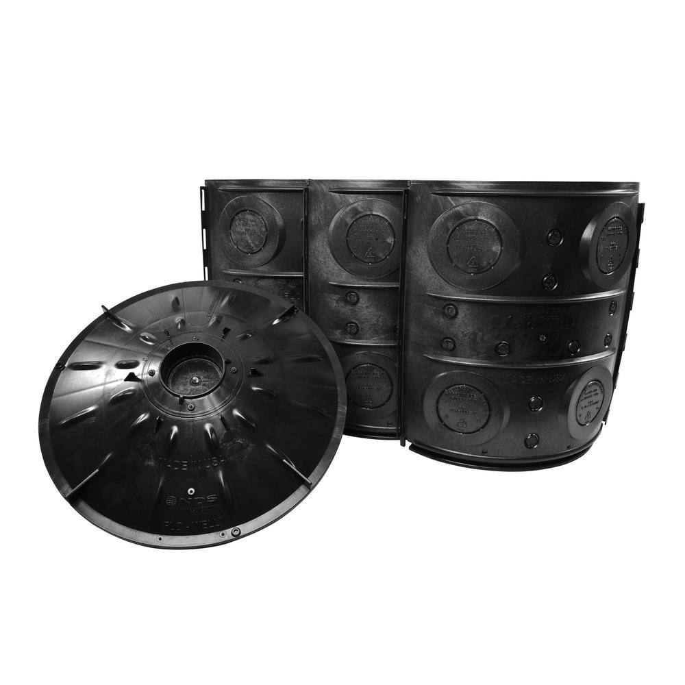 NDS FWAS24 24 in. x 24 in. x 29 in. 50 Gal. Plastic Flo-Well Stormwater Dry Well System Catch Basin Kit, 3 Side Panels and 1 Cover