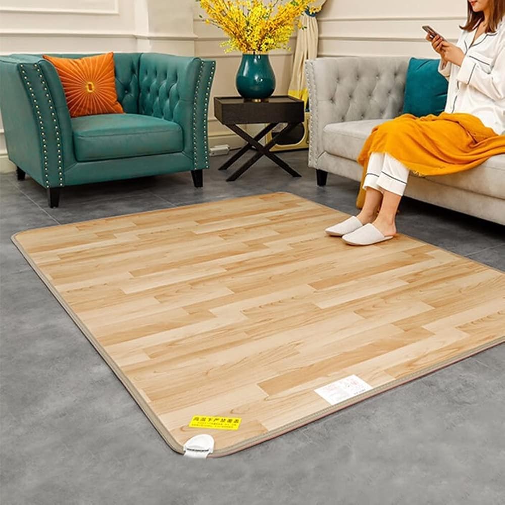Heated Carpet, Home Living Room Foot Heating Pad Blanket Floor Heater Electric Mat with Thermostat,Winter Warm Mat, for Office, Home,150 * 200cm