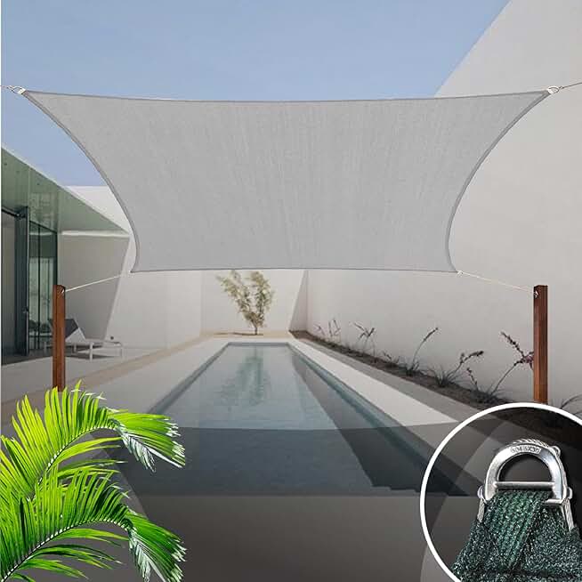 Reinforced Wire Ring 20' x 24' Gray Rectangular Shade Sail, Commercial Grade Canopy, Reinforced Corners and Edges - 3 Year Warranty (We Customize Sizes)