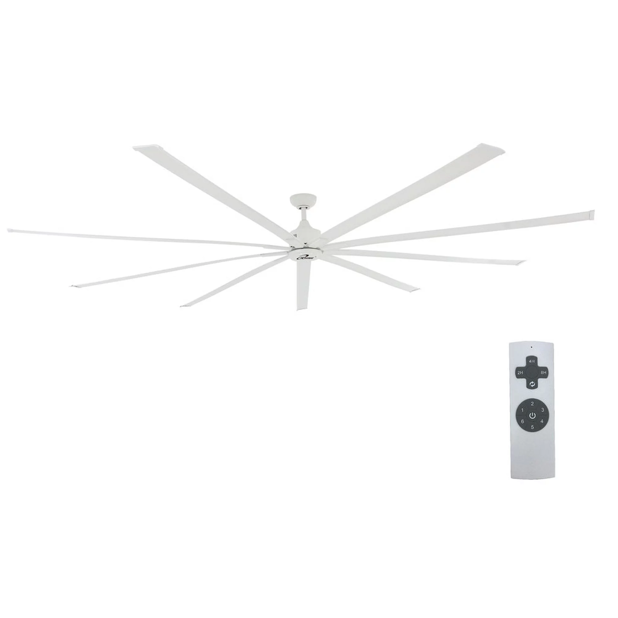 iLiving 108-Inch, 9 feet HVLS 9 Blades BLDC Big Ceiling Fan, High Volume Low Speed HVLS Fan, Reversible Industrial Commercial and Residential, 19000 CFM with IR Remote