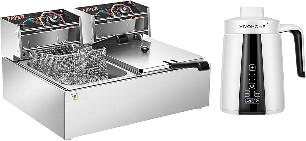 VIVOHOME 110V 20.7 Qt Commercial Electric Deep Fryer with VIVOHOME Portable Herbal Butter Maker Machine
