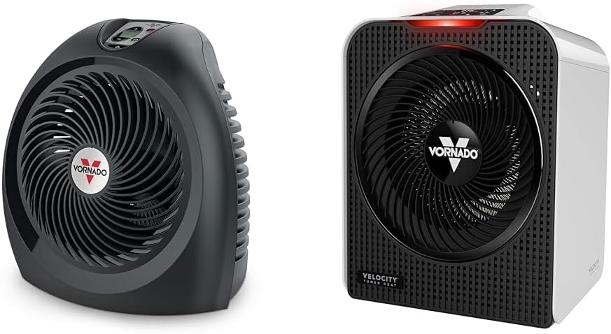Vornado AVH2 Advanced Whole Room Heater with Automatic Climate Control, Timer, Fan Only Option & Velocity 5 Whole Room Space Heater with Auto Climate Control, Timer, and Safety Features