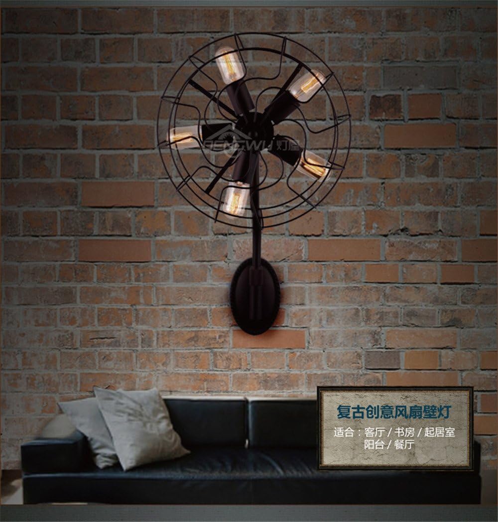Industrial Vintage Wall Sconces Retro Dining Room Living Room Bedroom Bed Rustic Personality Industrial Electric Fan Wall lamp