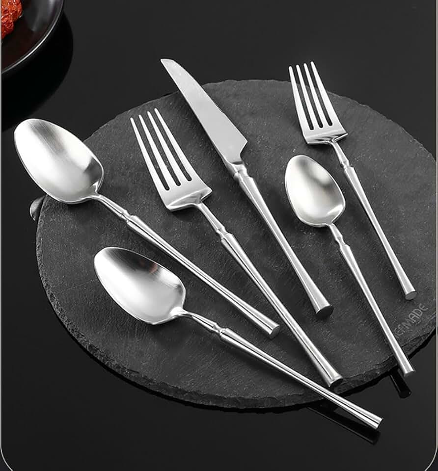 Premium 18/10 Stainless Steel 50 Pieces Flatware Silverware Set for 10,Tableware Cutlery Dinnerware Set Forks Spoons Knifes for Restaurant Hotel Family Gatherings & Daily Mirror Polished