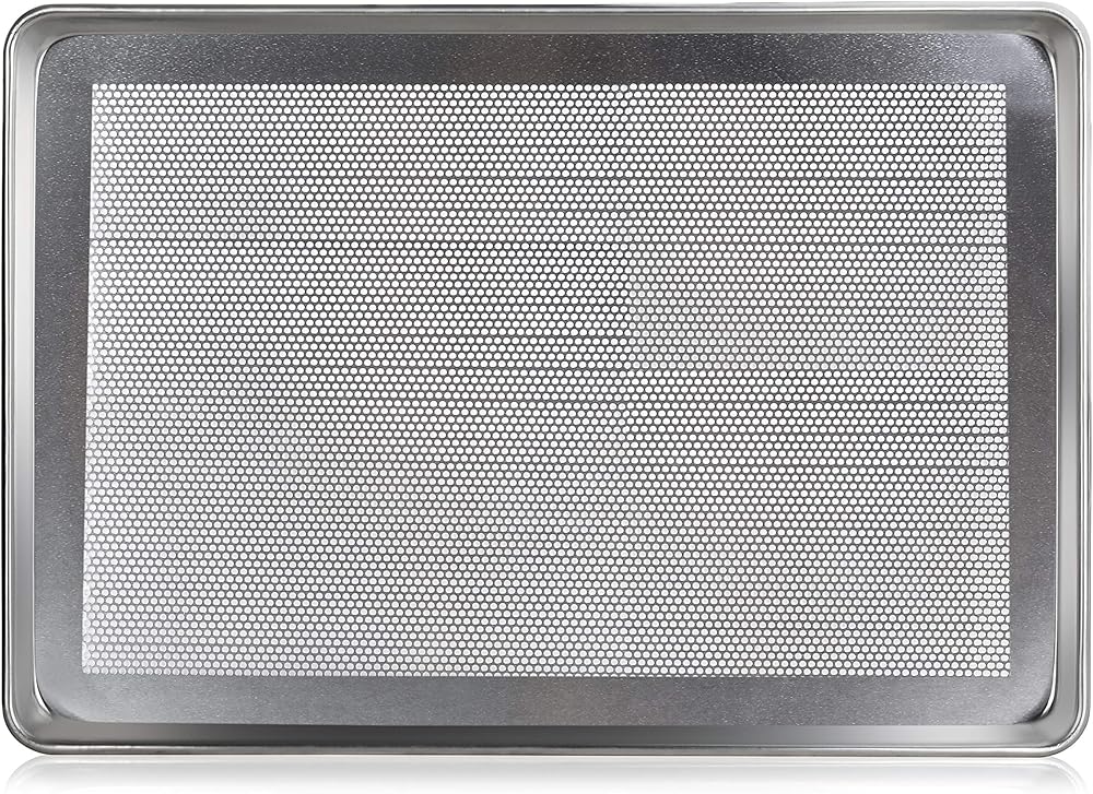 New Star Foodservice 36787 Commercial 18-Gauge Aluminum Sheet Pan, Perforated, 18 x 26 x 1 inch (Full Size) Pack of 12