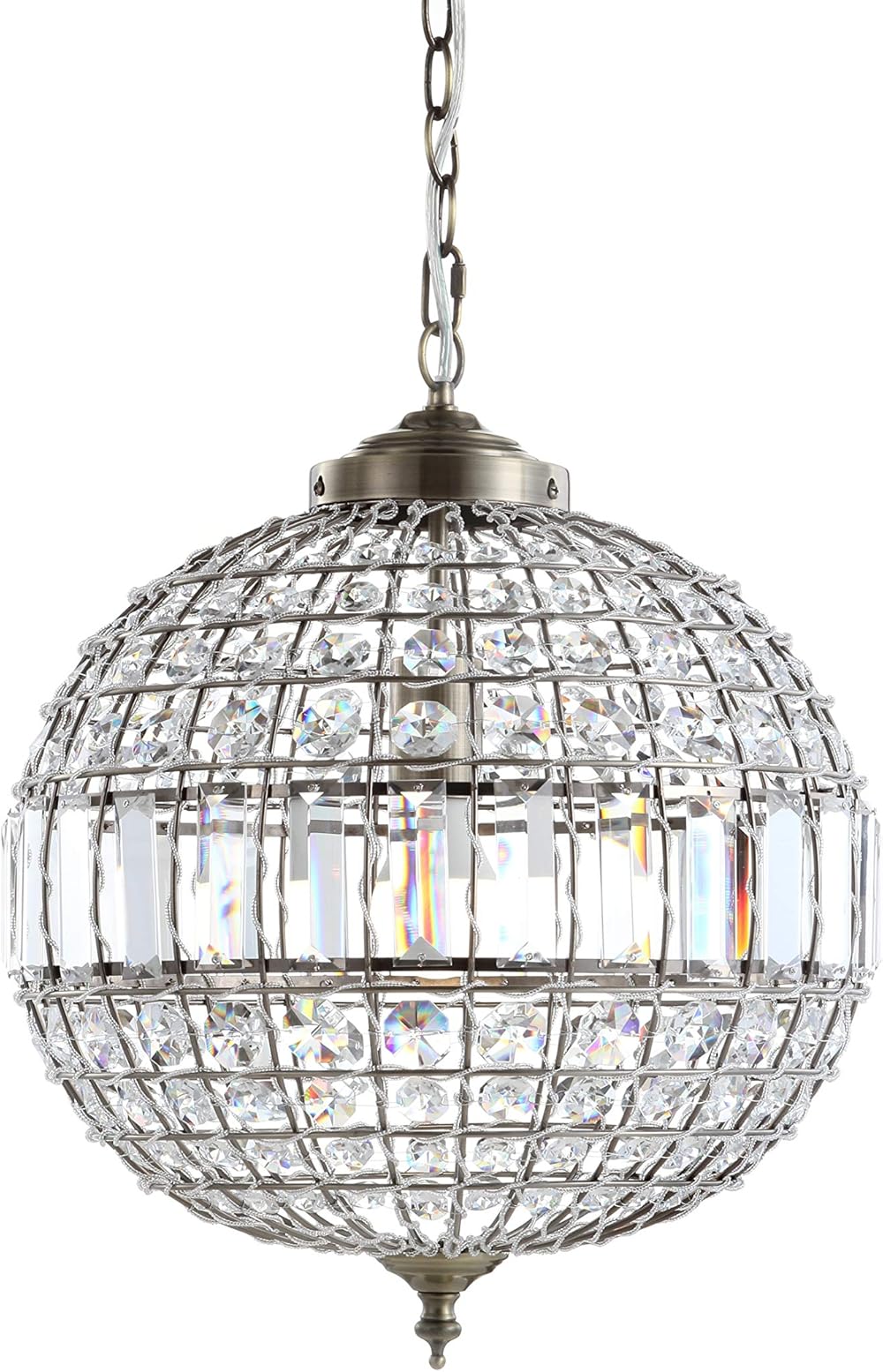 JONATHAN Y JYL6110B Georgina Crystal/Metal LED Chandelier Pendant Glam Contemporary Transitional Dimmable Dining Room Living Room Kitchen Foyer Bedroom Hallway, 16