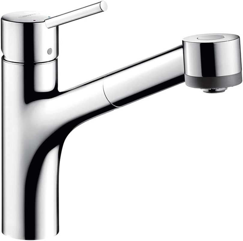 hansgrohe Talis S Chrome Single-Handle Kitchen Faucet, Kitchen Faucets with Pull Out Sprayer, Faucet for Kitchen Sink, Chrome 06462000