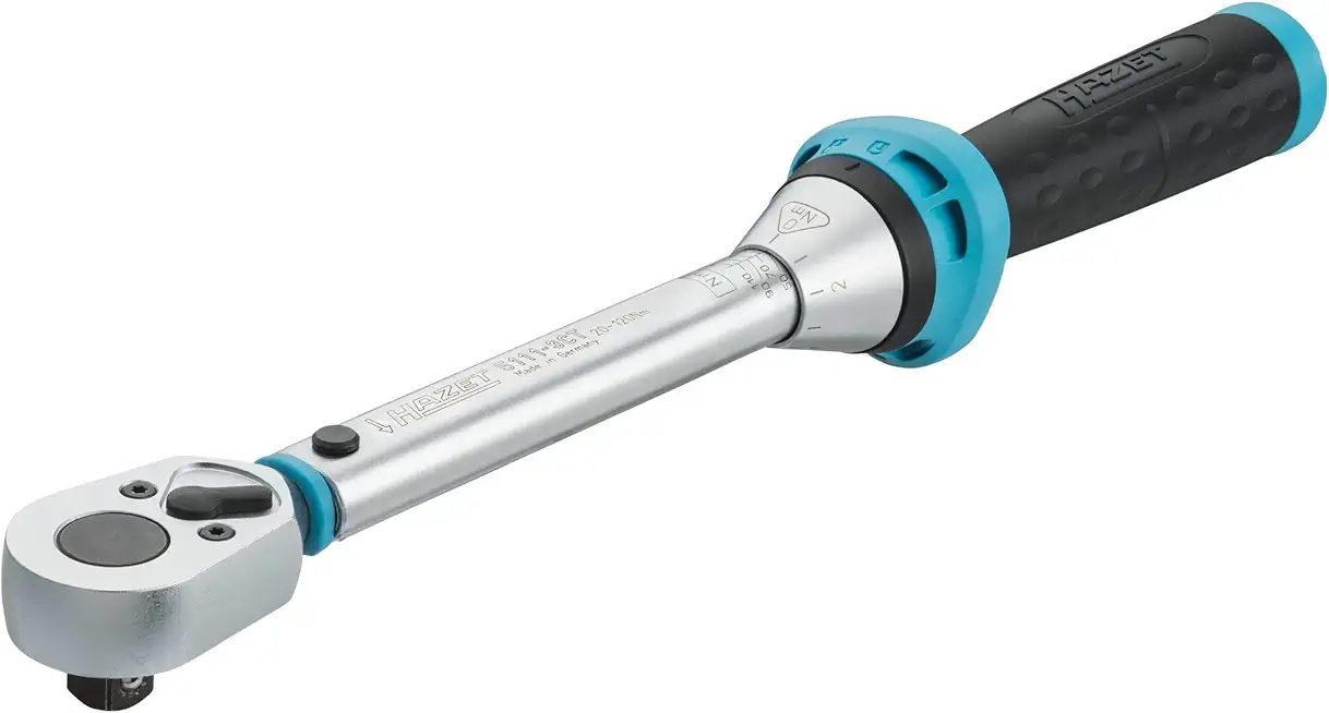 Hazet Torque Wrench 3/8 Inch 5111-3CT | 20-120 Nm, Output: Square 10 mm | User-Friendly Reversible Ratchet for Two Wheels, Cars and NKW, Made in Germany