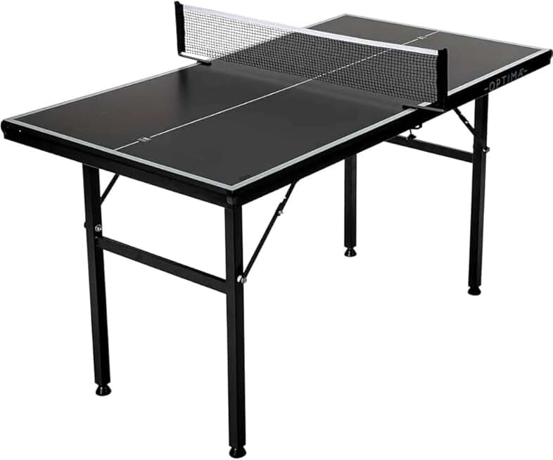 DFHBFG Midsize Portable Ping Pong Table Set with Net Clipper Foldable Space-Saving Design Ping Pong Table