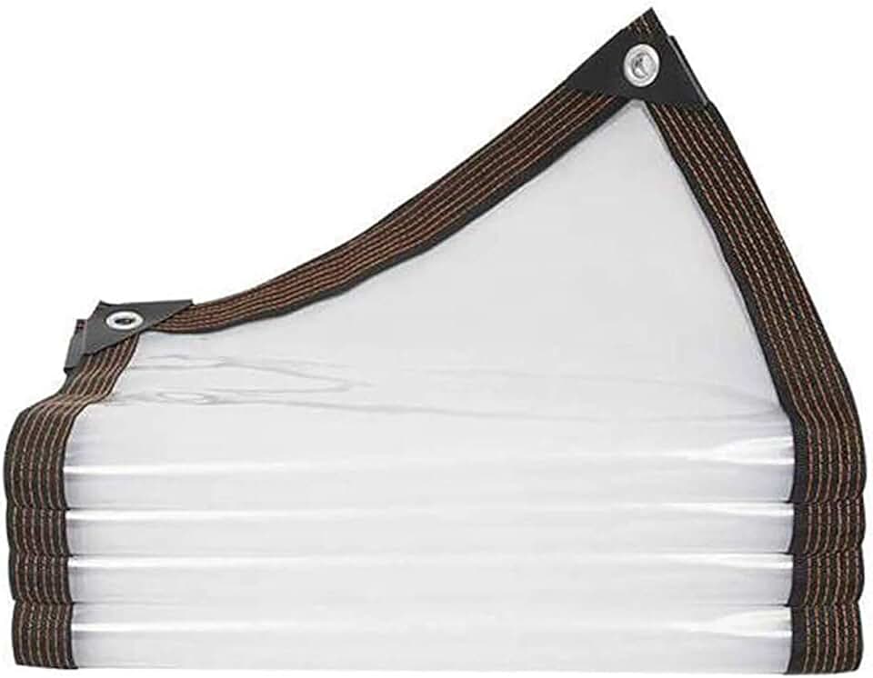 Tarpaulin Cover Waterproof 6x6m, Transparent Tarp Waterproof, Clear Tarps with Grommets, Heavy Duty Waterproof, Reinforced Edges, Outdoor Cover and Camping Use