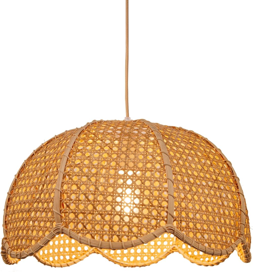 Arturesthome Indoor Hanging Ceiling Light Fixture, Hand Woven Pendant Lamp Chandelier for Kitchen Dining Room Living Room Bedroom Hallway