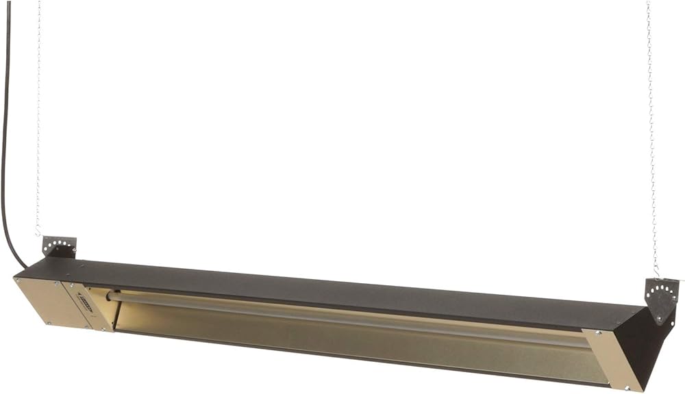 Fostoria TPI Corporation, OCH-57-240V-CE, Quartz Tube Electric Indoor/Outdoor Infrared Heater, 59in lg., Steel, 240 Volts, 3000-Watts, Includes Cord and Plug, Powder Coated Brown, 57 x 6 x 6.5 inches