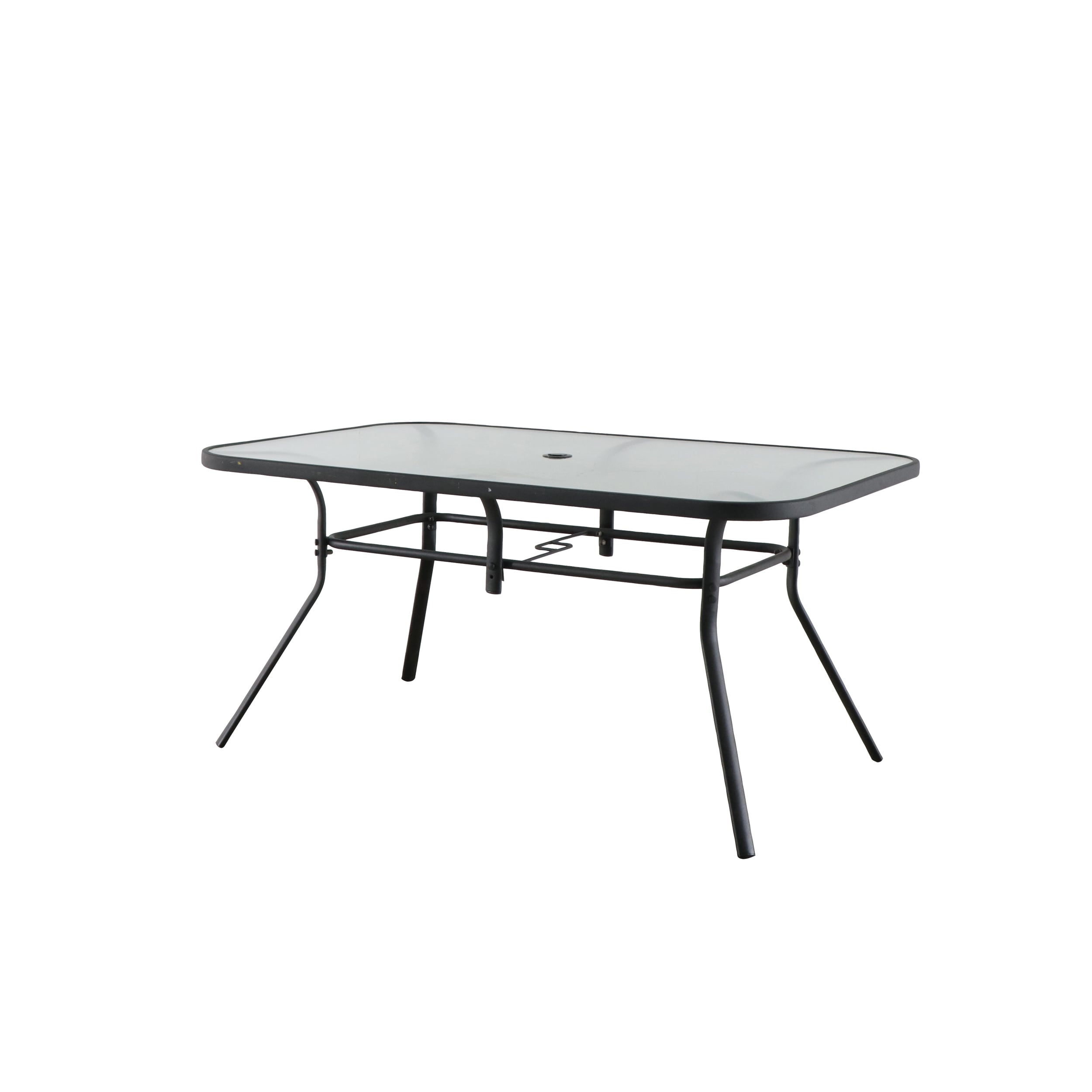 Style Selections Pelham Bay Rectangle Outdoor Dining Table 38-in W x 60-in L with Umbrella Hole