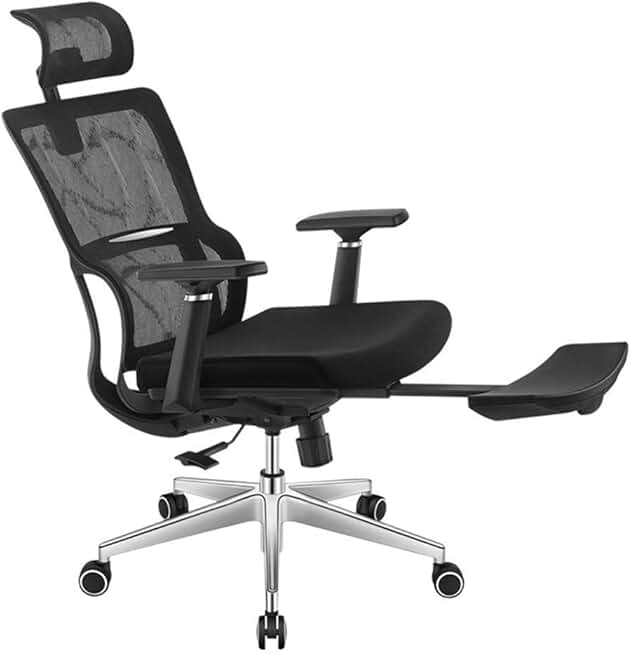 Ergonomic Office Chair, Mid Back Bonded Office Computer Swivel Desk Task Chair with Lumbar Padding and Armrests(Black(S))