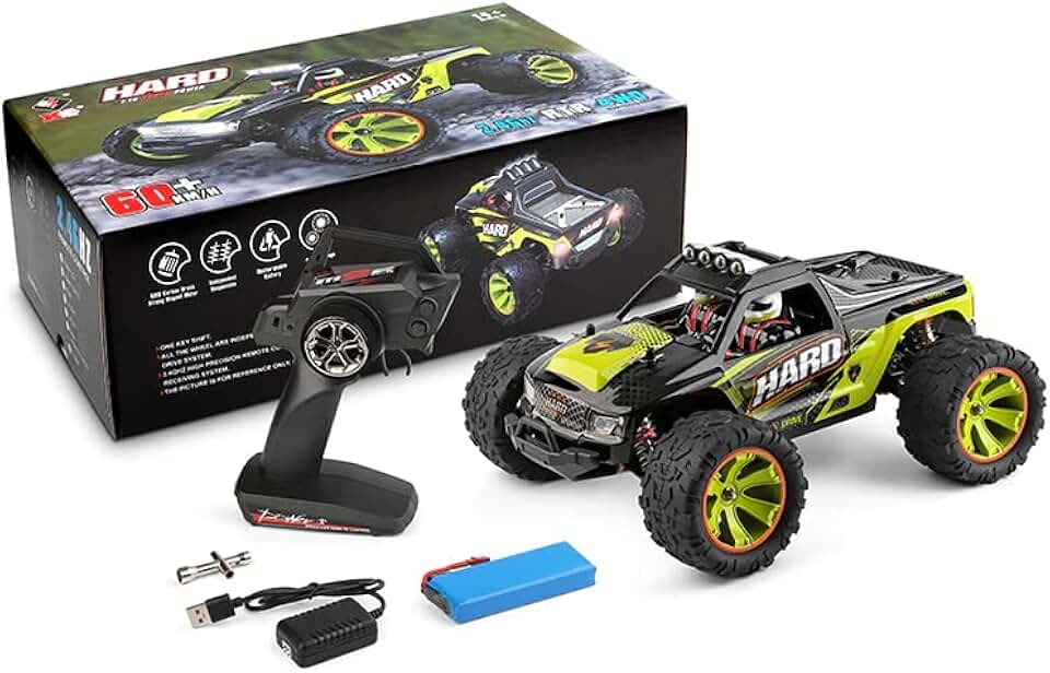 WLtoys High-Speed RC Car 144002 50KM/H 1:14 2.4Ghz Racing Remote Control Car 4WD Alloy Metal Drift Car Remote control track Model RTR Toy (144002 2 * 1500)