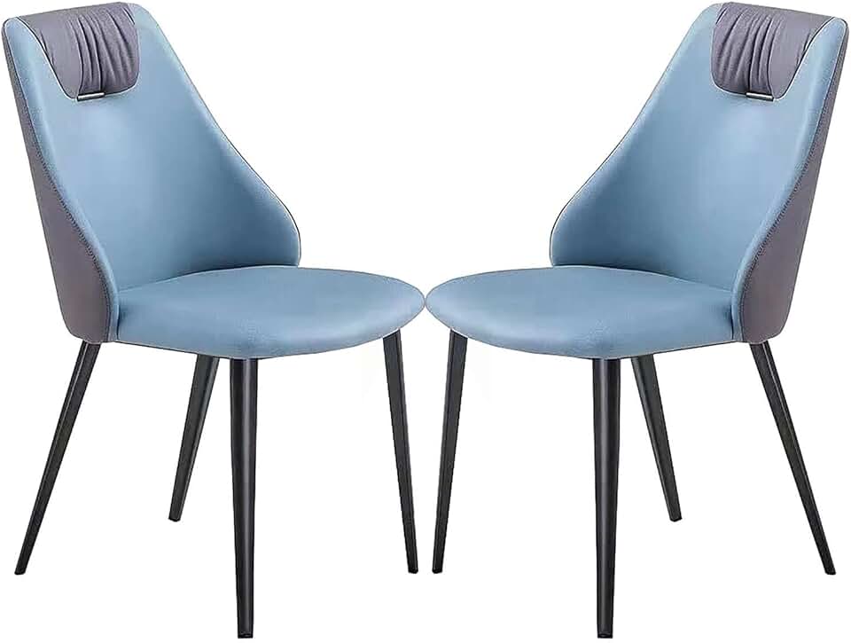 Meal Chairs 2X Kitchen Counter Chairs with Backrest and Padded Seat Reception Chair Bedroom Living Room Multipurpose Side Chairs Soft Comfortable Office Chair Anti-Skid Durable/Blue/One Size