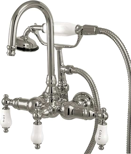 Kingston Brass CC10T1 Vintage Leg Tub Filler with Hand Shower, 4-3/4-Inch, Polished Chrome