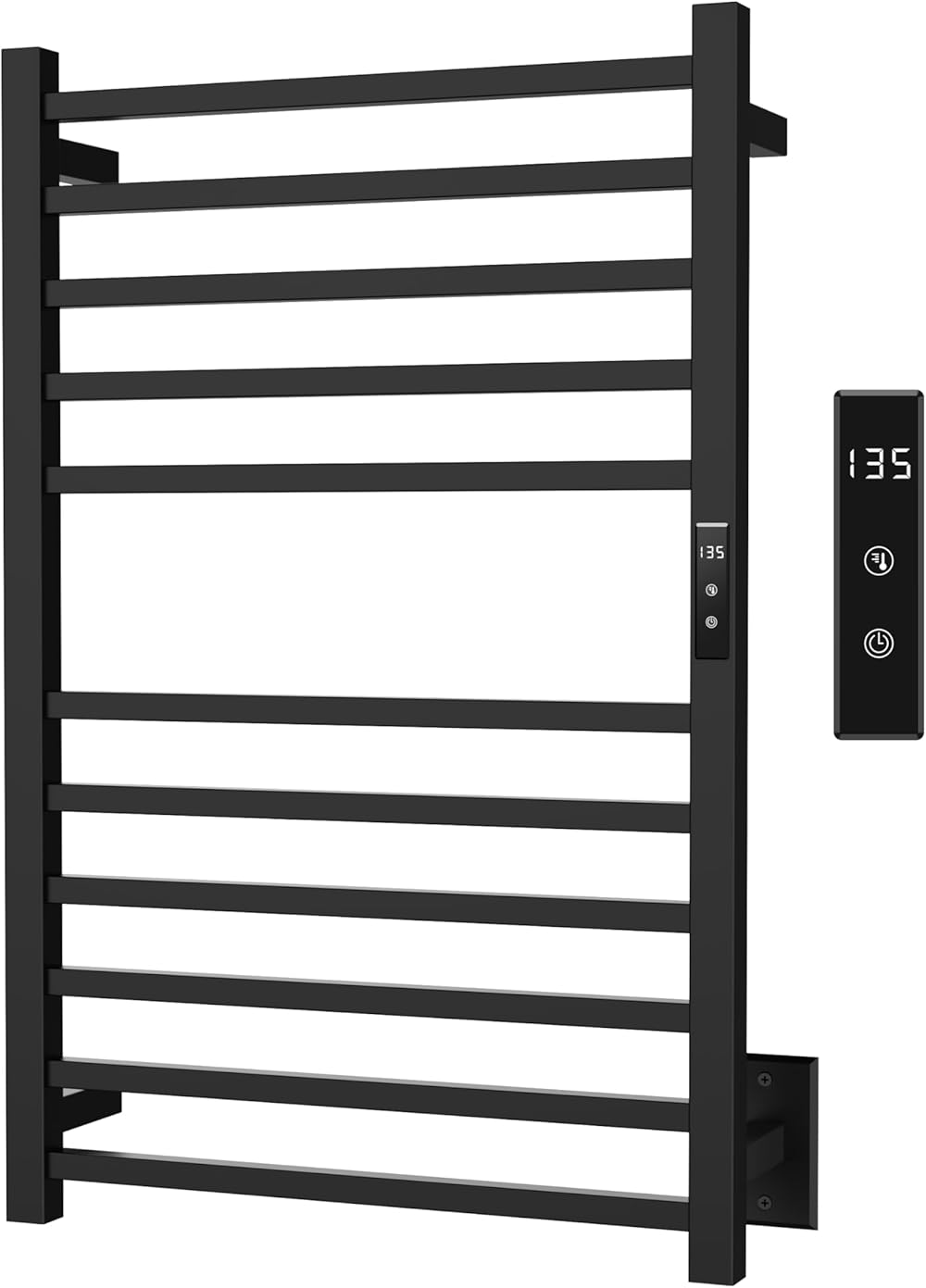 Heated Towel Rack,Electric Towel Warmer with Built-in 24hr Timer, Wall Mounted Towel Drying Rack, Plug-in/Hardwired Hot Towel Warmer,Towel Warmer Rack for Bathroom, Matte Black