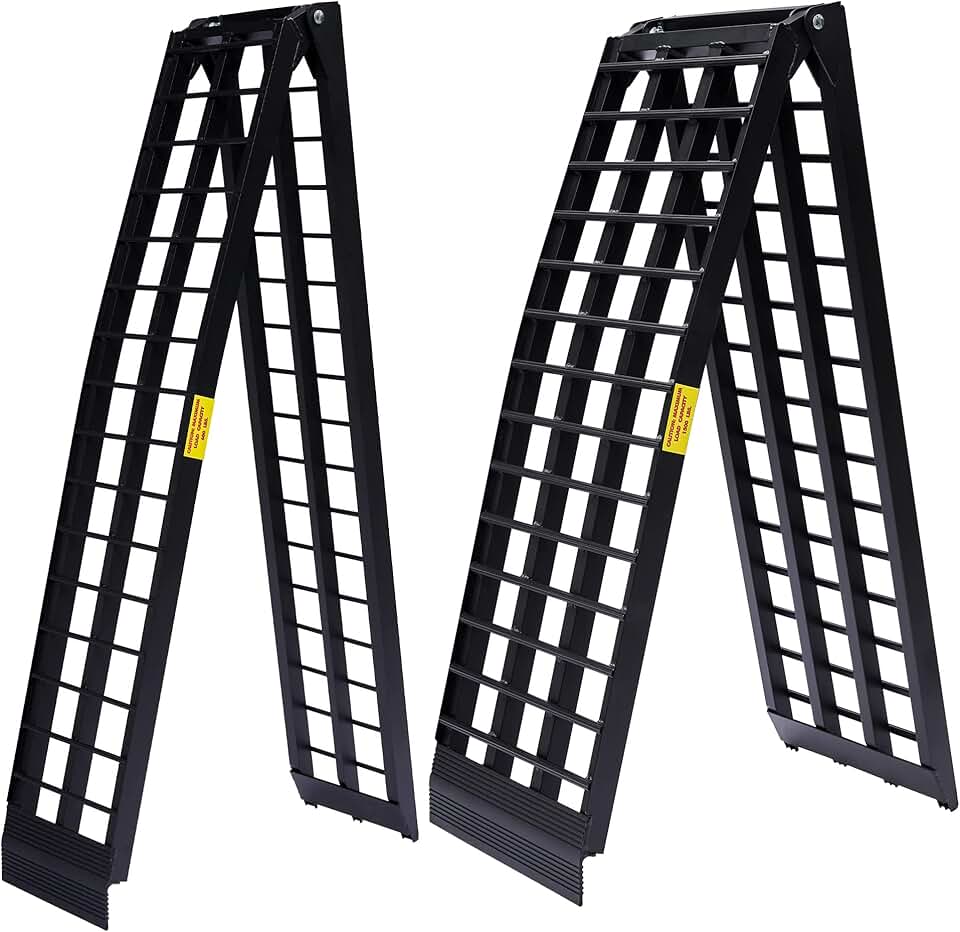 LEMNISCATE Loading Ramp, Heavy Duty Truck Ramp, Folding Truck Ramps, Black Motorcycle Ramp, Aluminum Loading Ramp for UTVs, ATVs, Dirt Bike, Lawn Mowers, Snowblower-2 Pack