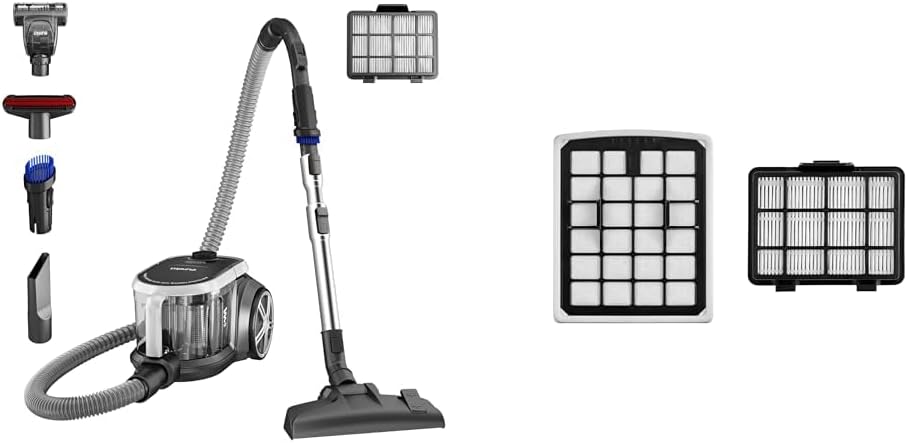 Bundle of Eureka NEN180 Bagless Canister Vacuum Cleaner + Specialized Replacement Kit-Dust Cup Filter Element *1 & HEPA*1