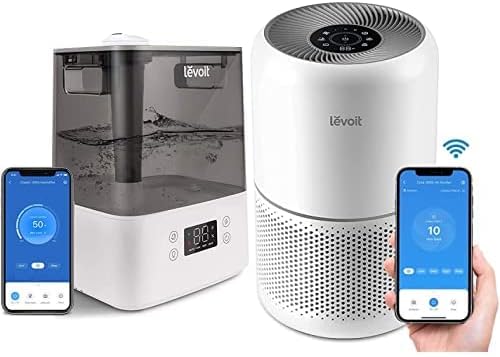 LEVOIT Air Purifier and Humidifier Bundle, Smart WiFi App Control, HEPA Filter, Essential Oil Diffuser, Auto & Sleep Modes, White Noise, Alexa