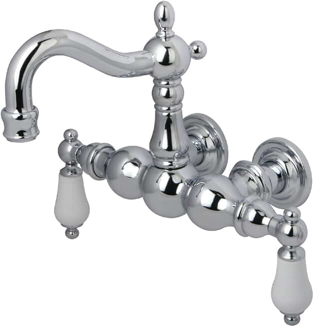 Kingston Brass CC1006T1 Vintage Clawfoot Tub Faucet, 3-3/8-Inch Center, Polished Chrome