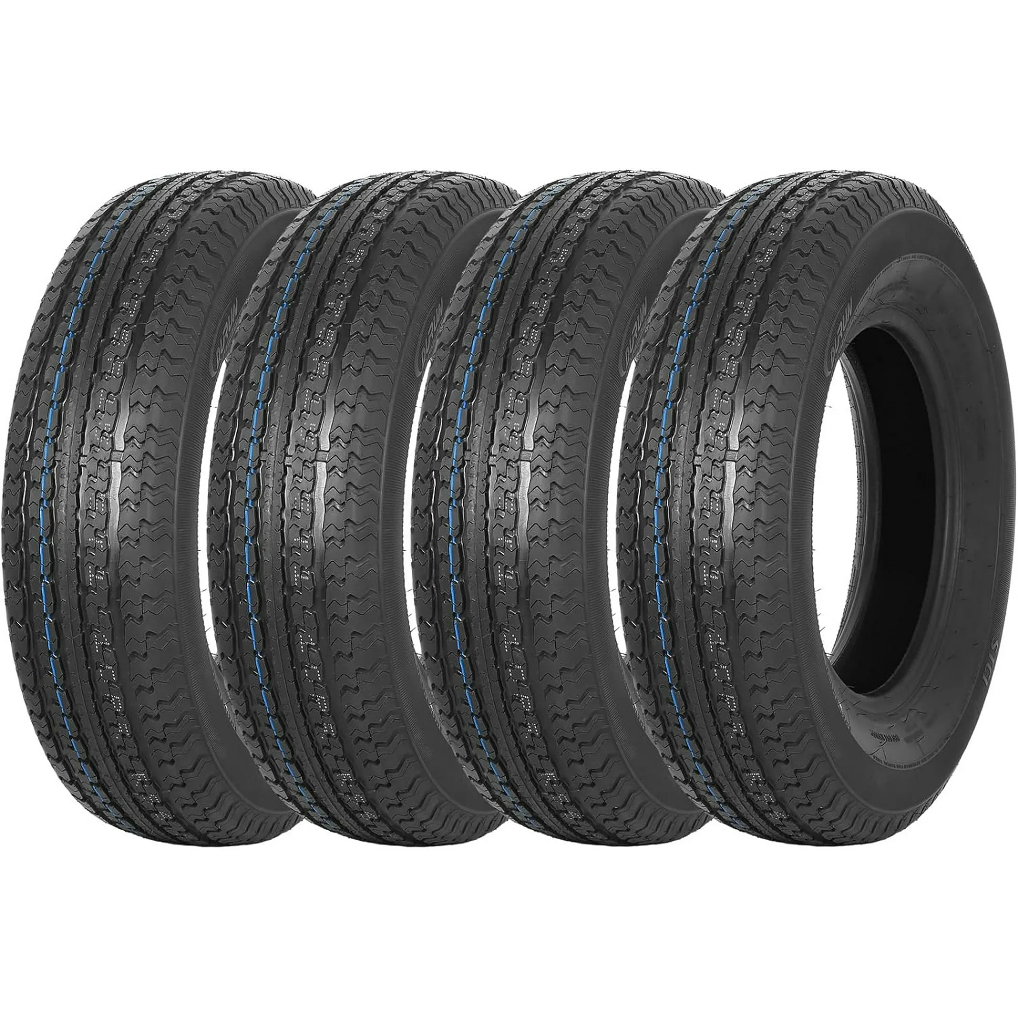 Durun Radial Trailer Tire ST205/75R15, 205 75 15 10-Ply Load Range E, 205 75R15 ST 205/75/15 Set of 4
