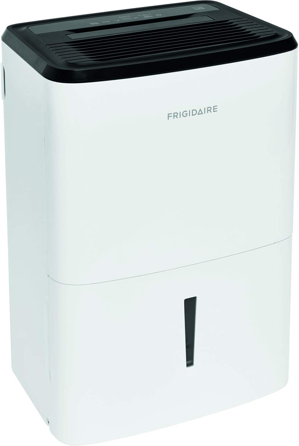 Frigidaire 50-Pint Portable Dehumidifier for Basement, Home, and Attic, 115V, Quiet Moisture Absorber for Humidity Control with Auto Shut-Off and Removable Water Bucket/Continuous Drain Option, White