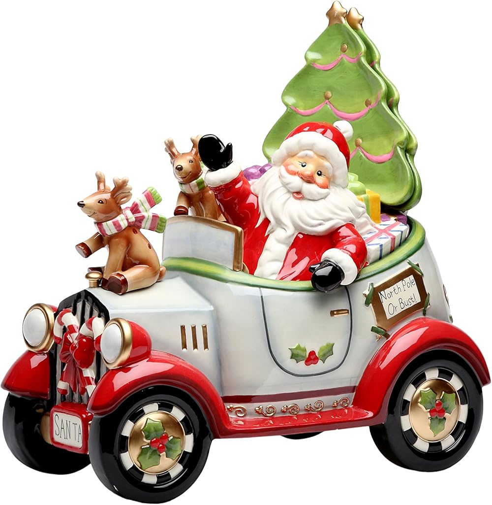 Santa Driving Cookie Jar, 14-3/4-Inch