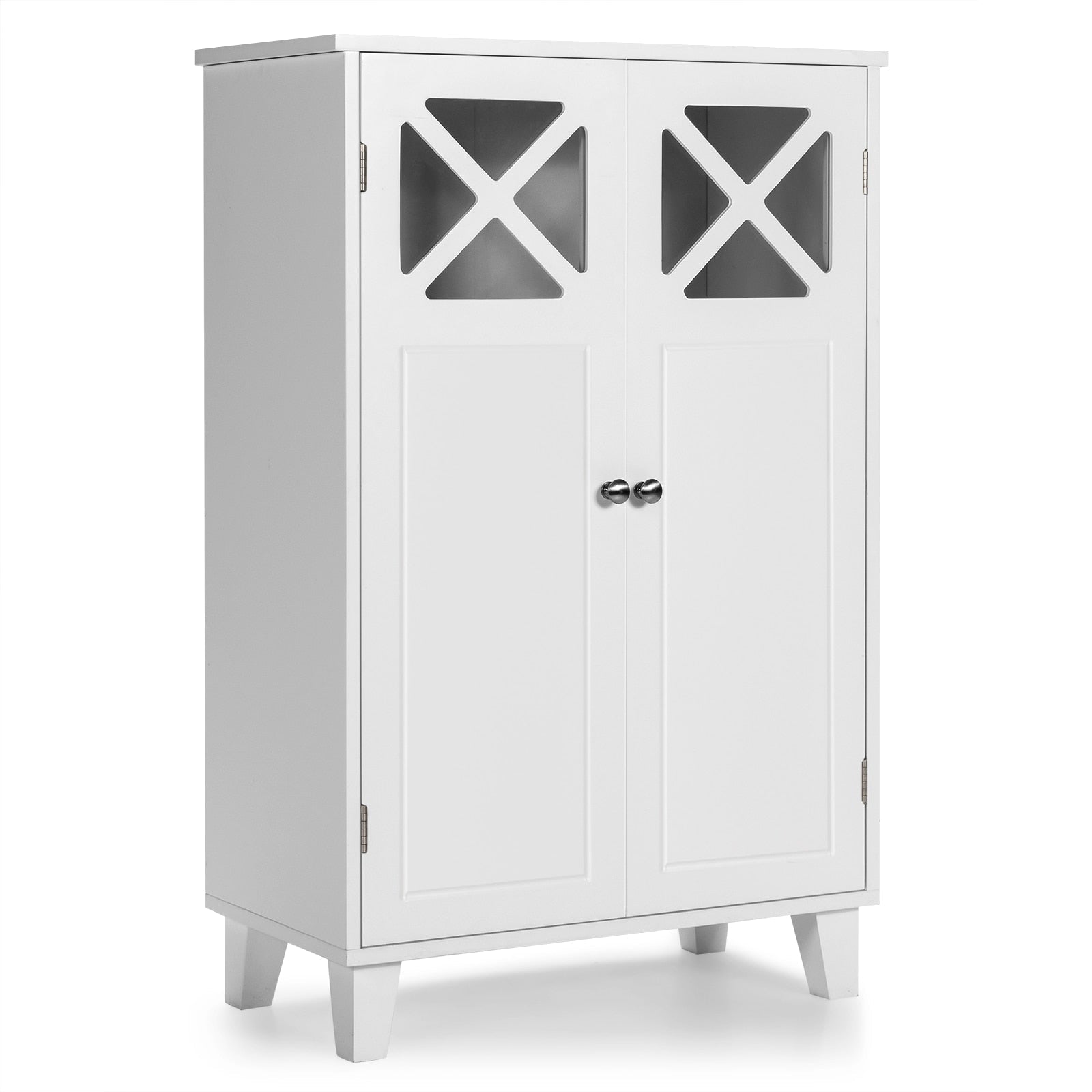 Bathroom Cabinet FreeStanding Wooden Storage Home Furniture w/ Doors