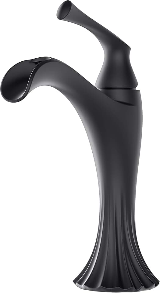 Pfister LG42-RH1B Rhen Single Control Waterfall Bathroom Sink Faucet, Matte Black