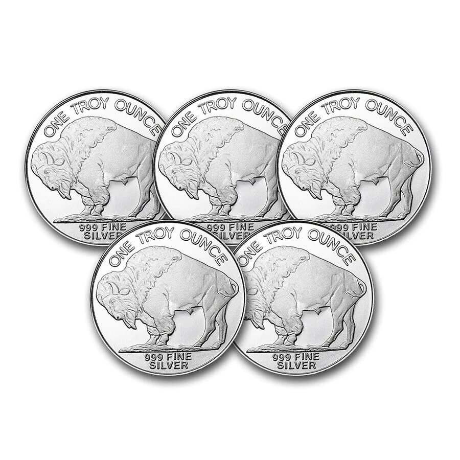5-Pack: 1 Oz Silver Round - Buffalo