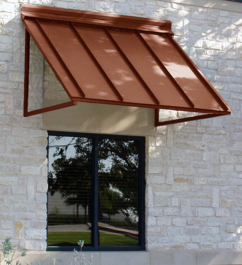 Awntech Houstonian 44-in Wide x 36-in Projection x 24-in Height Metal Copper Solid Fixed Window/Door Awning