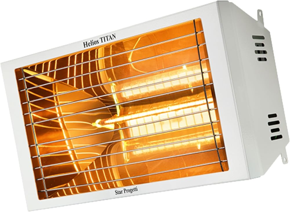 Helios Titan Infrared Electric Outdoor Patio Heater, Wall Mounted Comes (1500W) Rain and Splash-proof for Residential and Commercial Use