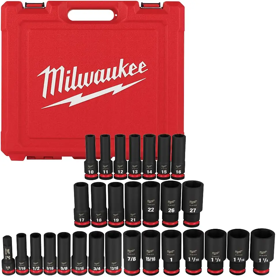 Milwaukee Socket IMP Set 6PT SAE&M 1/2IN 49-66-7016