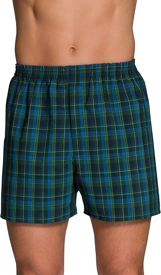 Fruit of the Loom Men's Full Case Woven Boxer Shorts, Assorted Color 144 Pack
