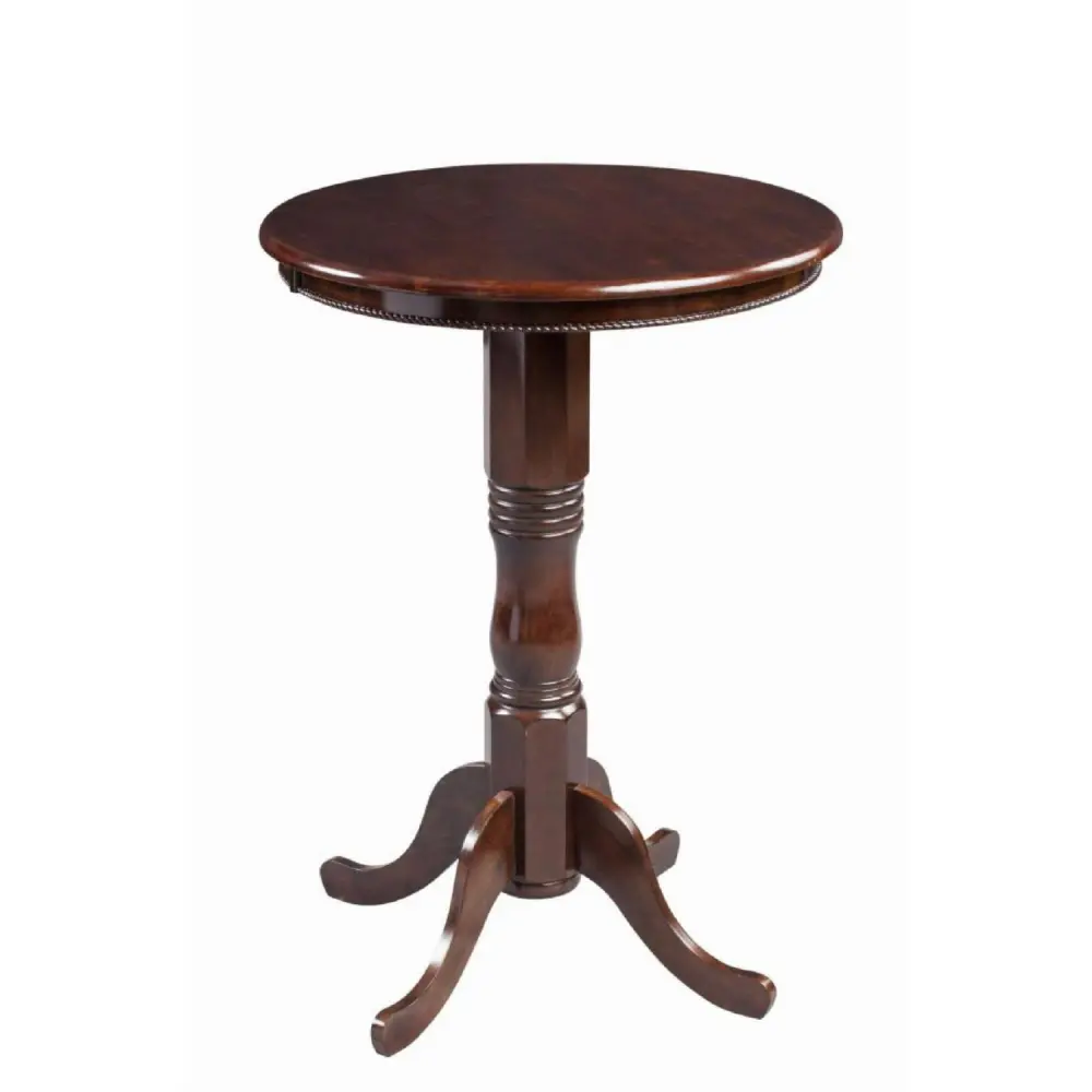 Boraam Spectator Round Wood Pub Table – Cappuccino Finish