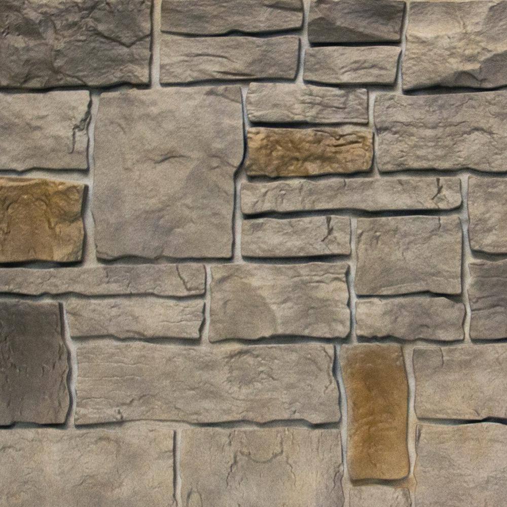 Novik 100145005 NovikStone AC Artisan Cut (20.3 in. x 45 in.) Stone Siding in Fossil (10 Panels Per Box, 49.3 sq. ft.)