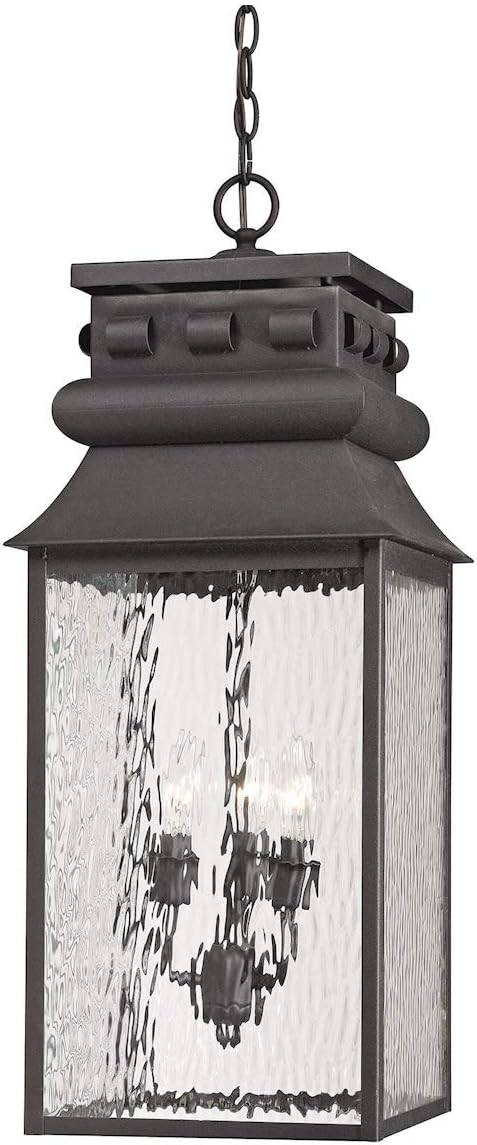 47066/3 Forged Lancaster Collection 3 Light Outdoor Pendant, Charcoal