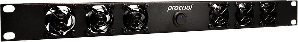 PROCOOL SX640 1U Silent Rack Mount Fan/Airflow = Intake/Home Theater AV Cabinet Cooling Broadcast Network Server Recording Studio Rack Mount Fan Panel 19