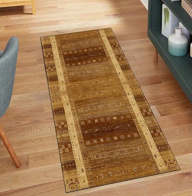 Runners Rug for Hallway Kitchen Orange Non Slip 4'x25' Vintage Home Decor Non Slip Washable Runners for Corridor Hallway