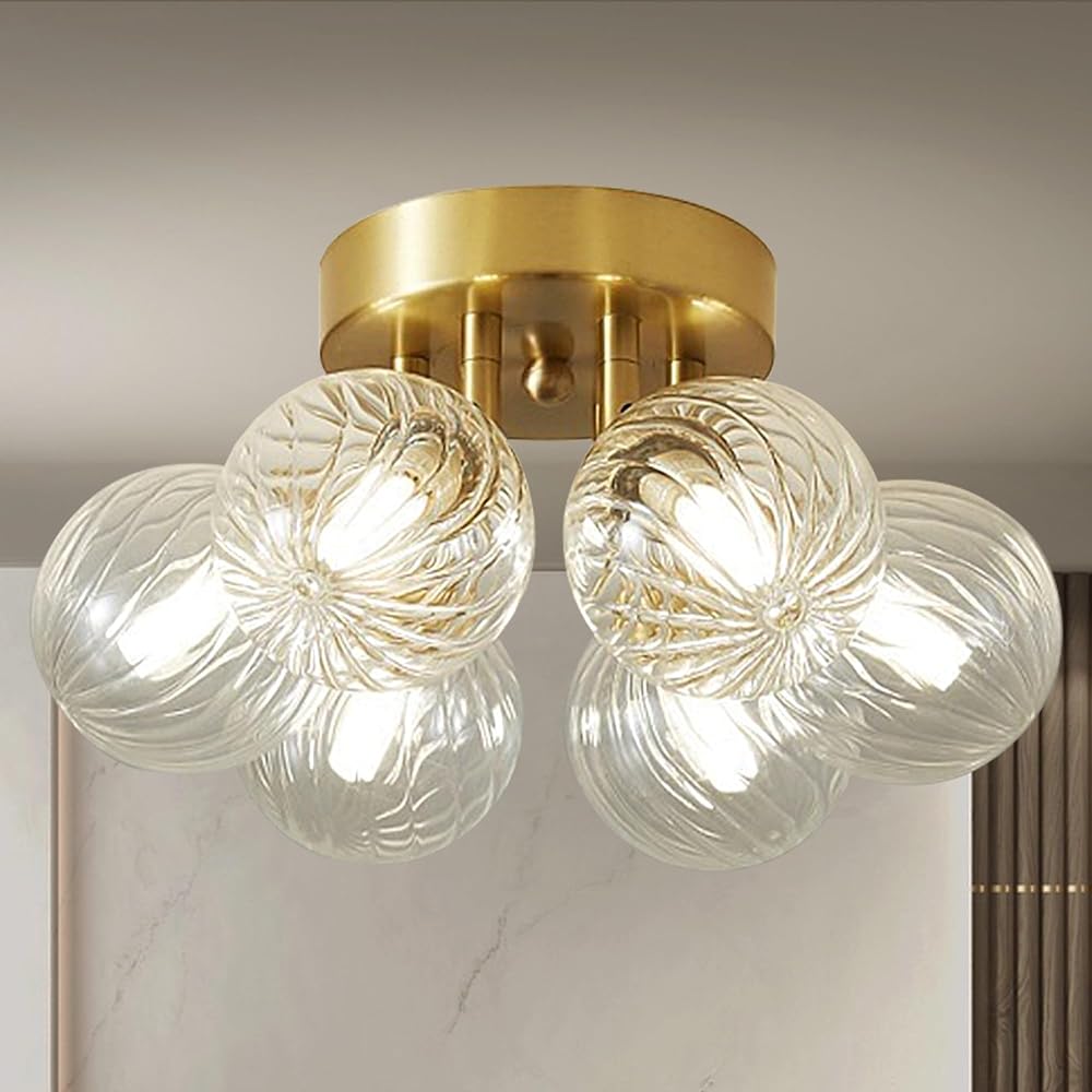 Semi Flush Mount Ceiling Bubble Light Fixture, 6-Light Dia 14