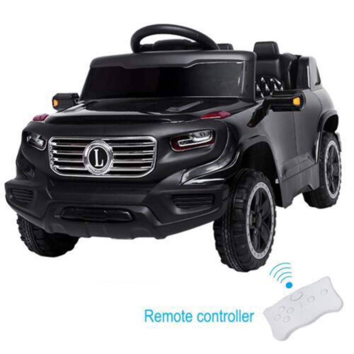 Electric Ride-On Car for Kids with 3 Speed Modes and Remote Control - Black