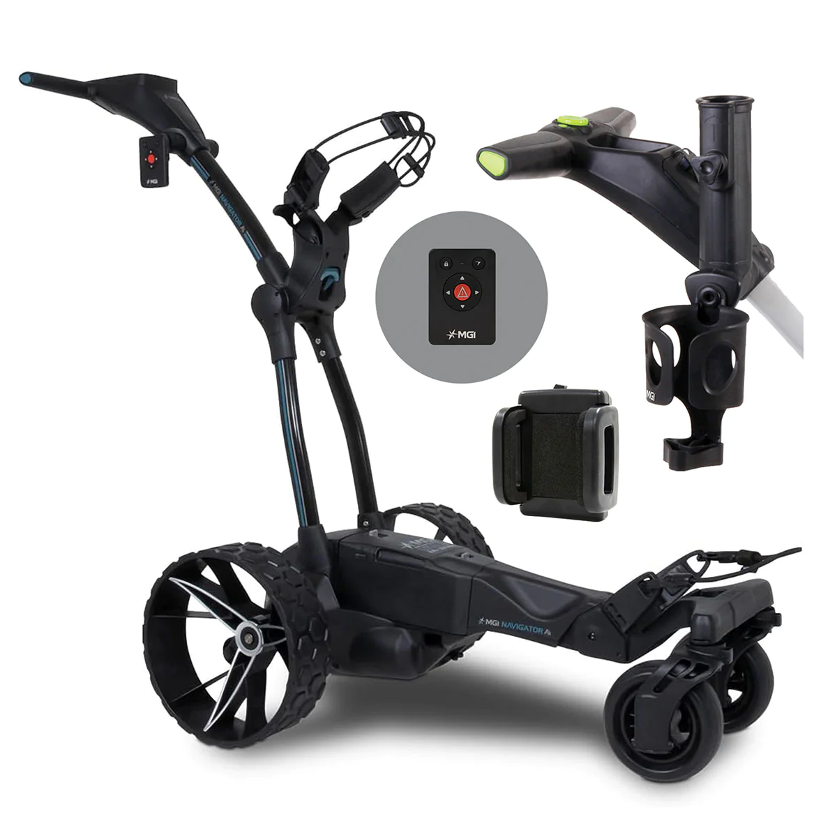 MGI Ai Navigator GPS+ Electric Golf Push Cart with Remote Control (36-Hole Battery)