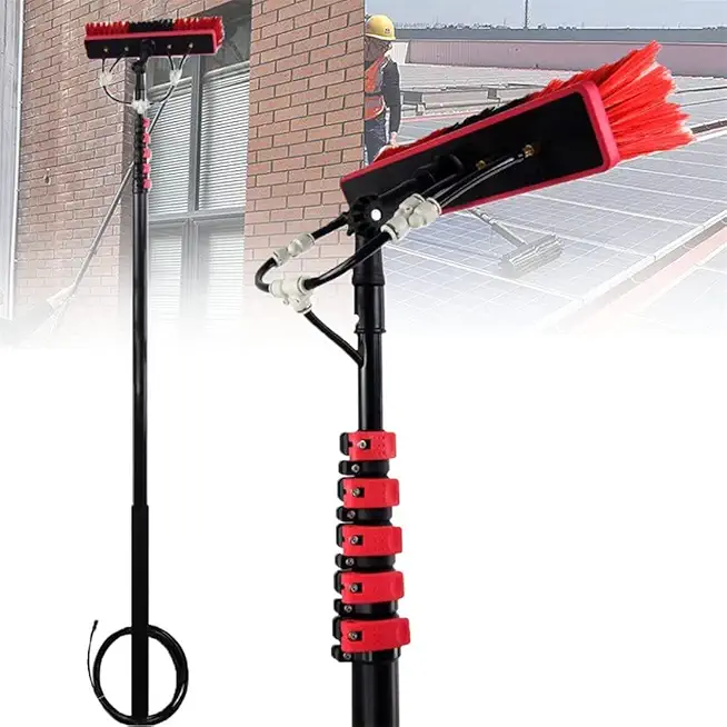 photovoltaic Cleaner Window Cleaning Pole Window Cleaning Pole, Water Fed Telescopic Brush Squeegee Water/Hose Fed Pole Window Cleaning Brush Equipment Cleaning Photovoltaic,6m