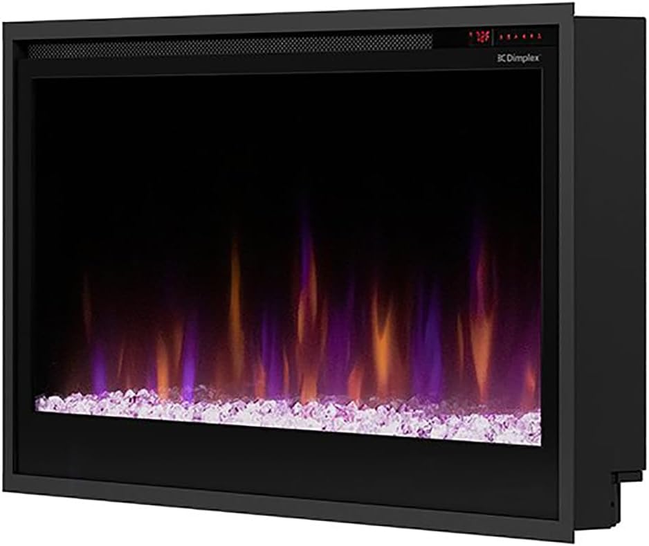 Dimplex 36 Inch Slim Built-in Linear Electric Fireplace | Shallow 4-Inch Depth with Multi-Fire Color Technology, Remote and Acrylic Crystal Ember Bed Included - Sits Flush in Most Home Frames