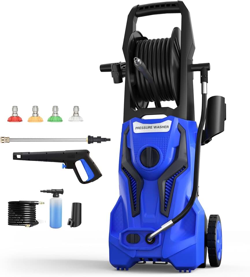 Electric Pressure Washer - 4500 PSI 3.2 GPM ZHUOLIN Power Washer for Cars Washing with 25FT Pressure Hose, Blue