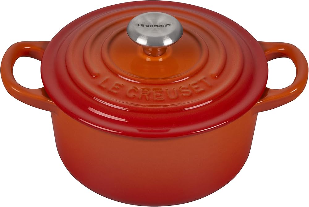 Le Creuset Enameled Cast Iron Signature Round Dutch Oven, 1 qt., Flame