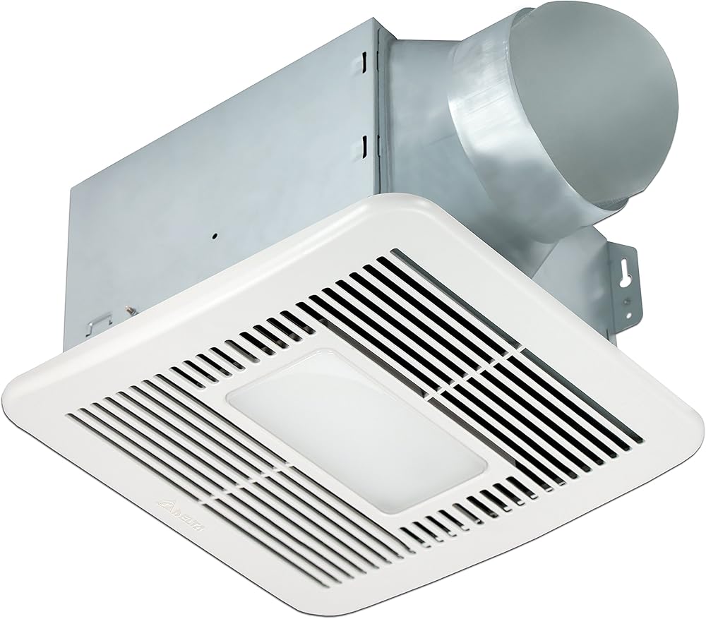 Delta BreezSmart SMT150LED 150 CFM Exhaust Bath Fan with LED Light and Night Light, White